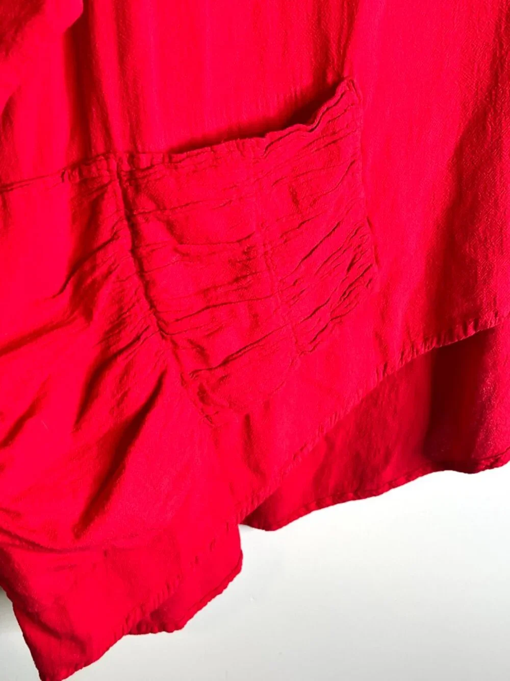 Oh My Gauze Cruise Asymmetrical Tunic Top 100% Cotton Lagenlook Red Boho Sz 2X - Picture 5 of 6